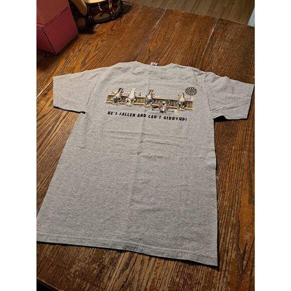 New DuckCo Horse Bar Scene Shirt Adult Small Funny Western Can’t Giddy Up TShirt - Picture 2 of 3